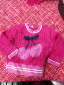Cite Girls Pink Soft Fur Sweater