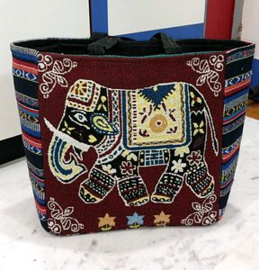 👜♻️Laptop Handbag Elephant Tapestry Tote Bag