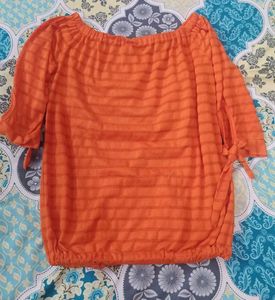 Orange Off-Shoulder Top