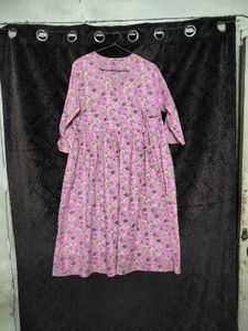 Floral Print Pink Kurta/Dress