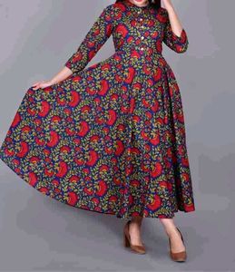 Gulmohar Jaipur Floral Print Anarkali Kurti