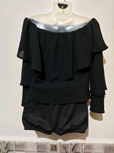 🎄Buy 2, Get 1 Free🎁Black Off-Shoulder Top