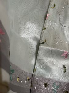 Pastel pista organza saree