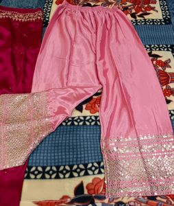 Silk Blend Bridal Heavy Embroidery Kurta ShararSet