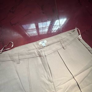 Beige Wide Leg Pants