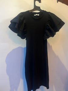 Black Ruffle Sleeve Dress