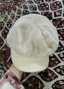 Fuzzy Cream Hat