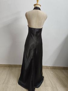 Sleek Black Halter Maxi Dress