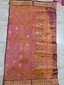 Megenta Border Saree With Blouse