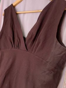 Brown V-Neck Tank Top