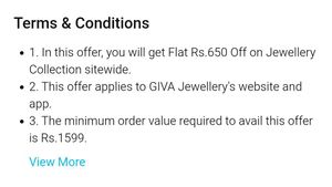 GIVA 650rs Coupon For Men And Women Any Jwellery