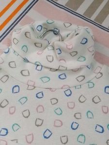 Patterned Turtleneck Top