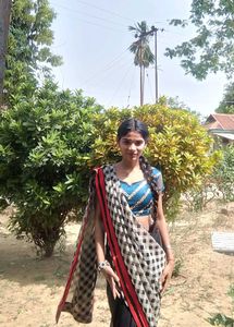 Elegant Checkered Saree