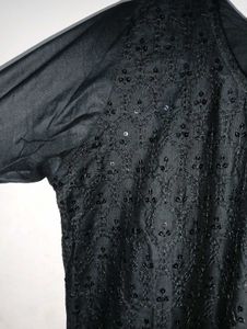 Combo Knitted Crop Top and black kurti