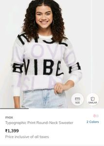 MAX Typographic Wool Round Neck Sweater