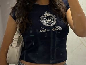 H&amp;M Navy Blue Ribbed T-shirt