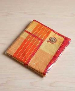 Orange &amp; Gold Sari with Embellishment