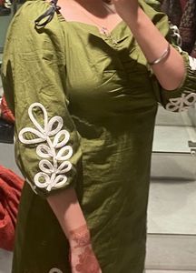Green Embroidered Dress