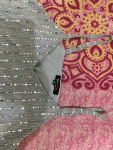 Light Blue Sequins Top