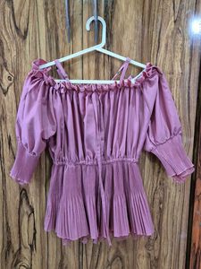 Cute Pink Off-Shoulder Top