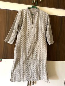 Grey Embroidered Kurta