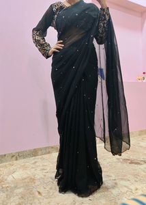 Black Party Wear Saree
