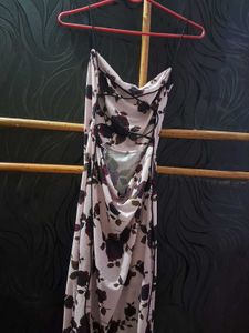 Floral Print Backless Maxi Dress