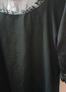 Black Silver A-line Dress.