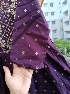 Wine Colour Ethnic Gown