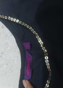 Kurti With Sequin And White Embroidery Like Detail