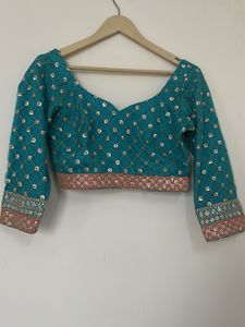 Teal/ Turquoise Embellished Blouse