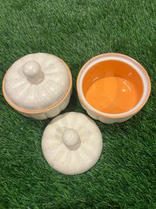 Pumpkin Shaped Ceramic Bowls