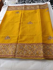 Heavy Wedding Musturd Saree