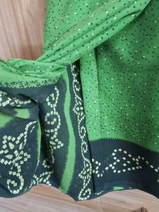 Green Bandhani Saree