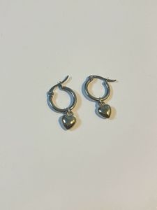 Heart Charm Hoop Earrings