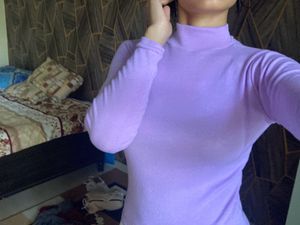 High Neck Long Sleeve Designer Top For Ladies