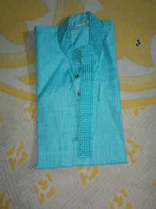 Sky Blue Cotton Kurta