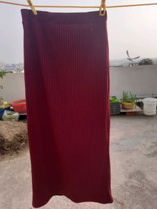Women Long Ribbed Skirt