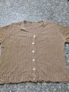 Brown Knit Cardigan