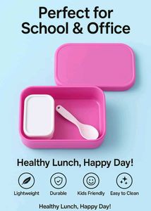 Pink Kids Lunch Box With Utensils