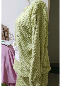 New Cute Green soft woolen night suit