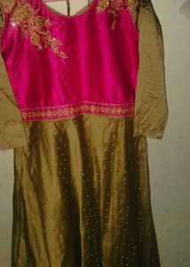 Elegant Pink &amp; Gold Kurta Set