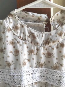 Floral Lace Trim Top