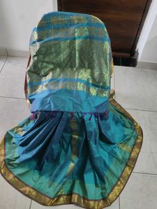 Teal &amp; Gold Saree