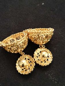 Golden Jhumka Earrings