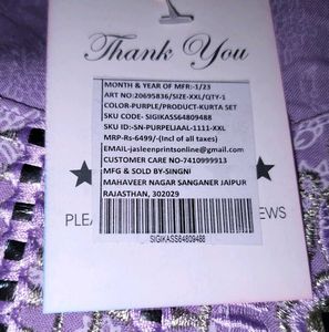Lavender Brand New Suit Set