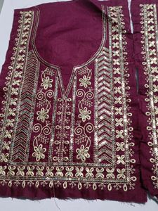 Neck Embroidery Patches Combo Of 2 Wine Golden New