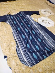 Stylish Blue Patterned Dress