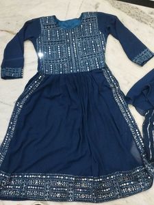 Blue naira cut suit Set