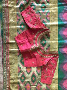 Multi Colour Saree With Heavy Border And Blouse
